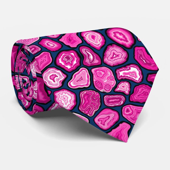 Corbata Rasgos de agudos rosados (Enrollado)