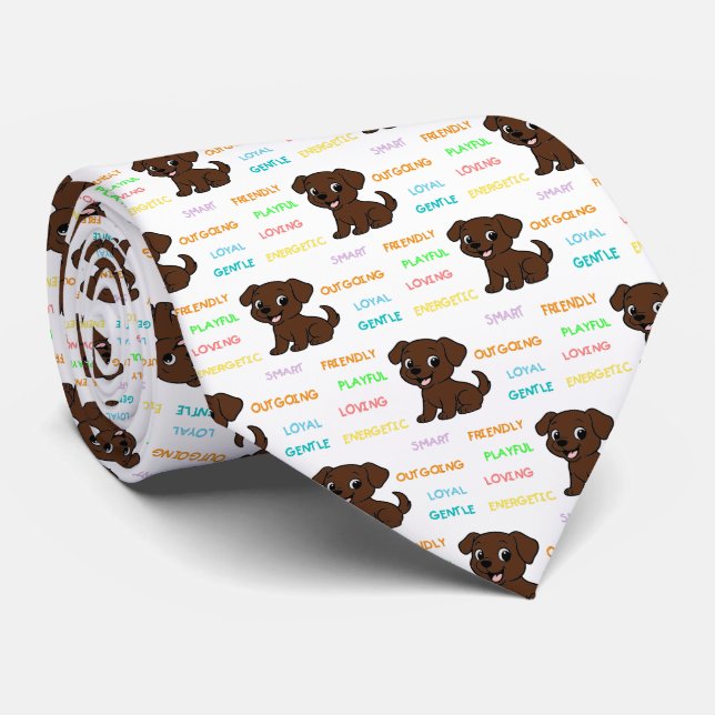 Corbata Rasgos de dibujos animados de Labrador Retriever d (Enrollado)