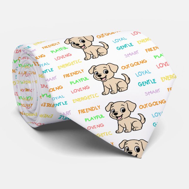 Corbata Rasgos de Lab amarillo Cartoon (Enrollado)