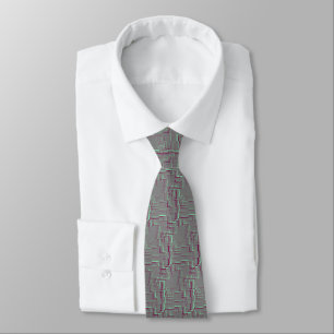 Corbata "Raspberry Mint" Geométrica Art Tie