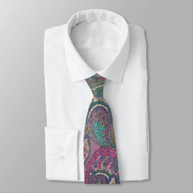 Corbata Raspberry Paisley (Atado)