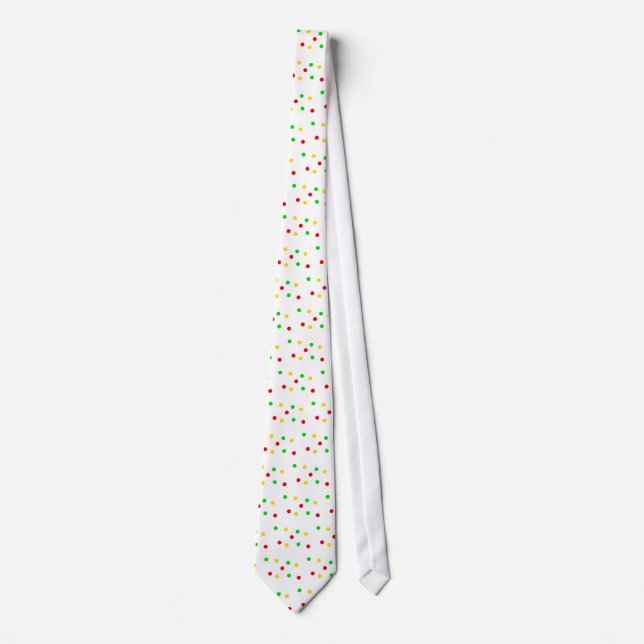 Corbata Rasta Polka puntos en blanco (Anverso)