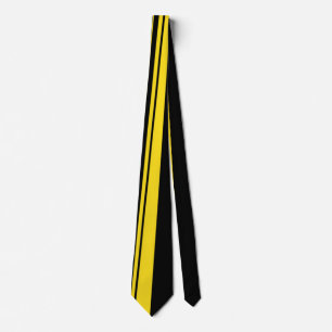 Corbata Rastreo vertical negro y amarillo a la moda
