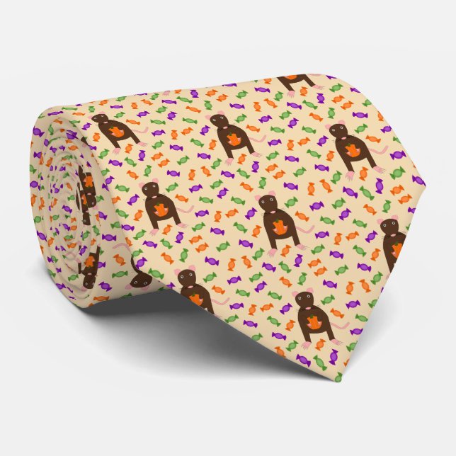 Corbata Rata de Halloween y calabaza