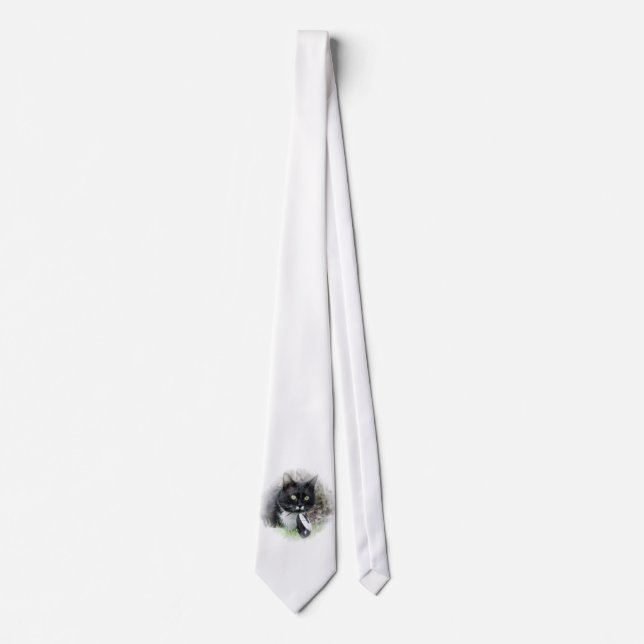 Corbata Ratón negro para gatos y computadoras (Anverso)
