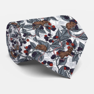 Corbata Ratones y moras blancas