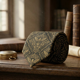 Corbata Raven Bird Gothic Pattern – Dark Academia Gift