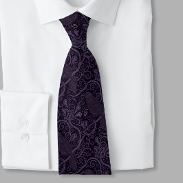 Corbata Raven Whimsigoth Necktie - Dark Purple