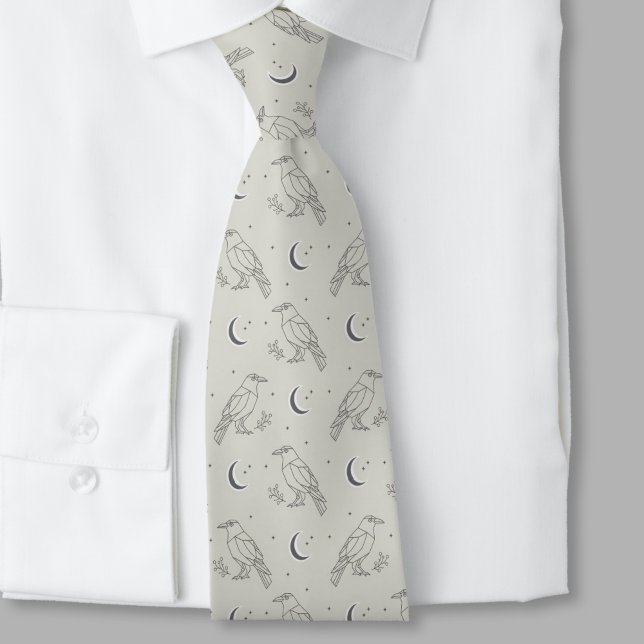Corbata Raven Whimsigoth Necktie - Minimalist Goth (Whimsigoth raven necktie)