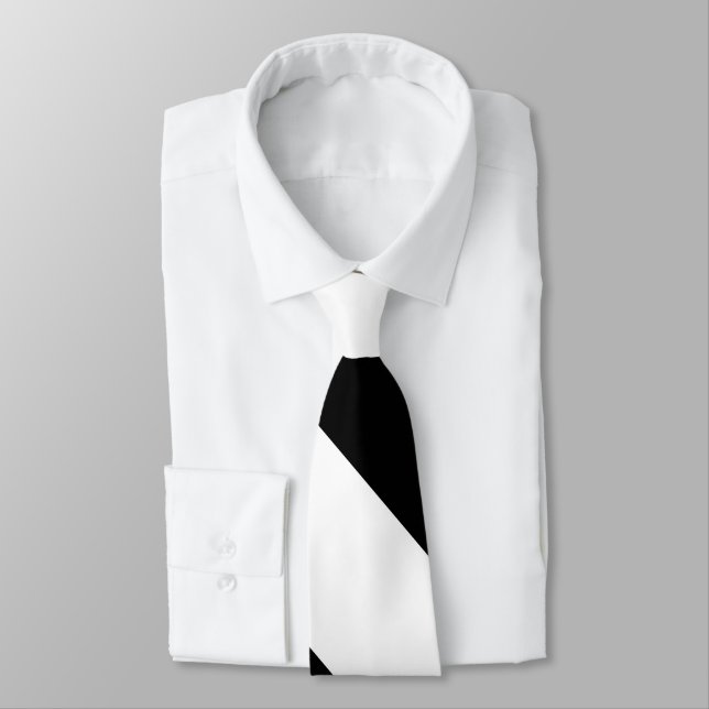 Corbata Raya amplia blanco y negro de la universidad (Atado)