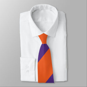 Corbata Raya regimental amplia del naranja y del ciruelo