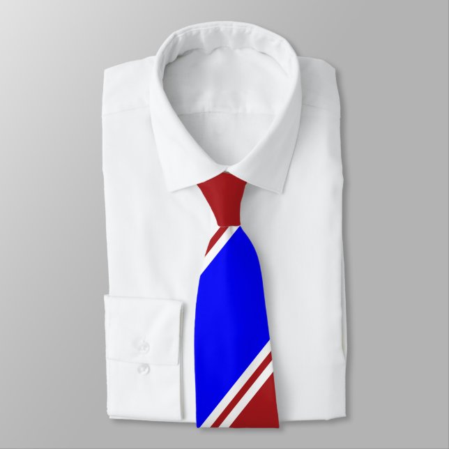 Corbata Raya regimental azul y blanca roja (Atado)