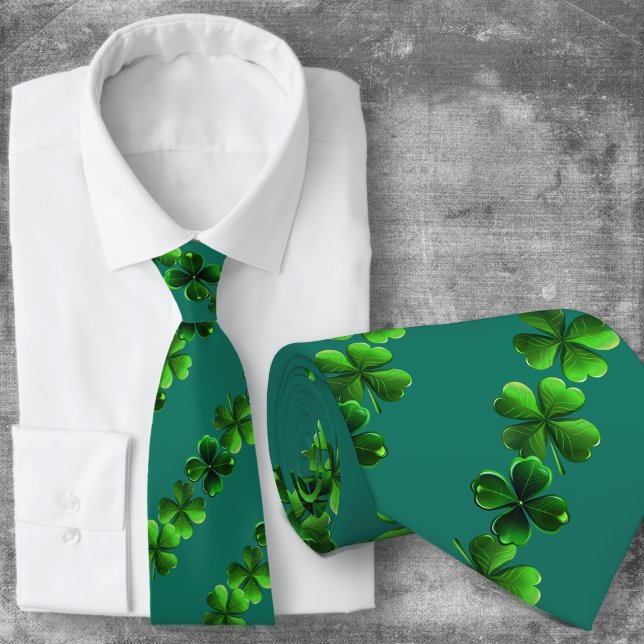 Corbata rayada de tréboles de cuatro hojas irlande (Subido por el creador)