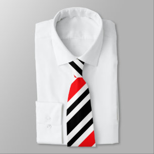 Corbata Rayado diagonal rojo y negro