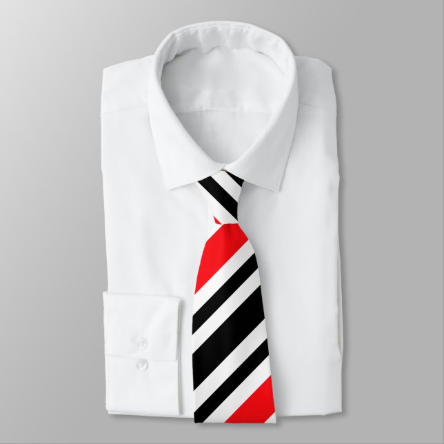 Corbata Rayado diagonal rojo y negro (Atado)