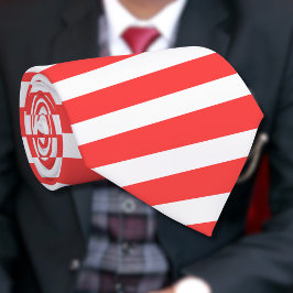 Corbata Rayado Horizontal Simple Rojo Rosado y Blanco
