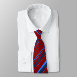 Corbata Rayado Painterly Rojo de un Solo Lado