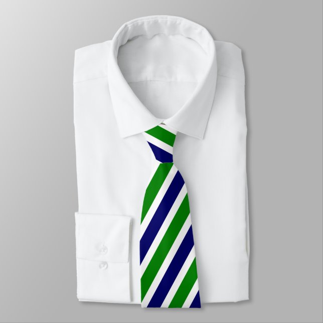 Corbata Rayado verde y azul (Atado)