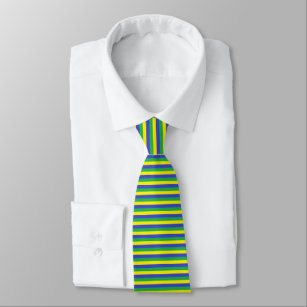 Corbata Rayas amarillas, azules y verdes