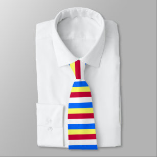 Corbata Rayas amarillas, rojas, blancas y azules