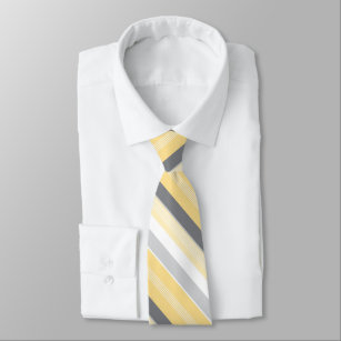Corbata Rayas amarillas y grises soleadas