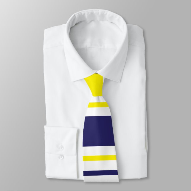Corbata Rayas Amarillo Azul Rojo Patrón (Atado)