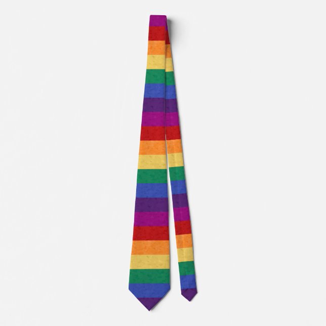Corbata Rayas arcoiris y patrón abstracto (Anverso)