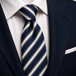 Corbata Rayas Azul Marino Old Money