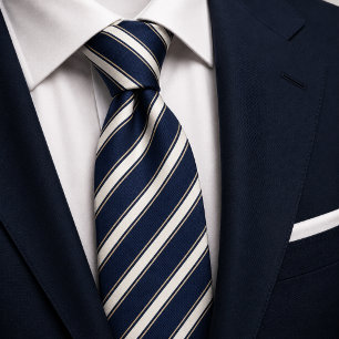 Corbata Rayas Azul Marino Old Money
