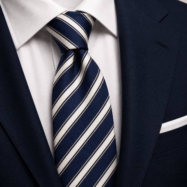 Corbata Rayas Azul Marino Old Money (Subido por el creador)