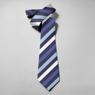Corbata Rayas azules de Marina Moderno Clásico Boda Negoci