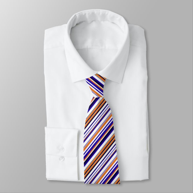 Corbata Rayas azules naranjas lindas (Atado)