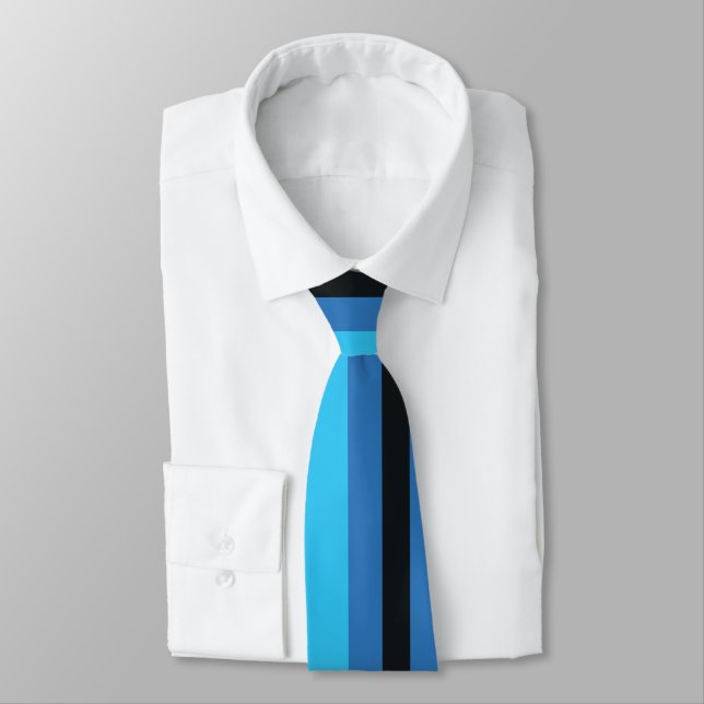 Corbata Rayas Azules Negras (Atado)