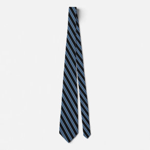 Corbata Rayas azules negras blancas diagonales a rayas fin