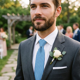 Corbata Rayas Azules y Blancas de Azul Azureo