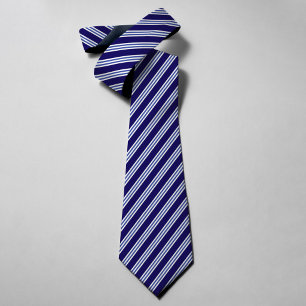 Corbata Rayas Azules y Blancas Elegantes Groomsmen de Boda