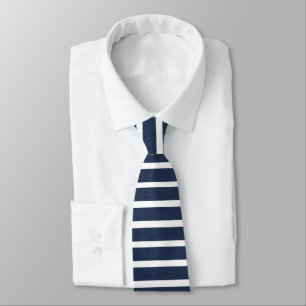 Corbata Rayas Blancas Azul Marino