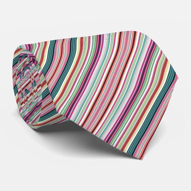 Corbata Rayas blancas de color (Enrollado)