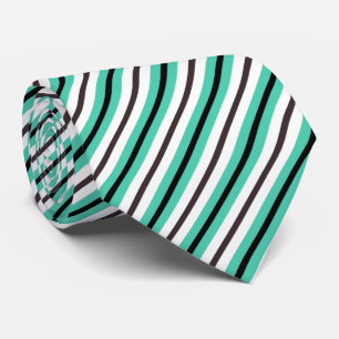 Corbata Rayas blancas negras verdes verde azuladas