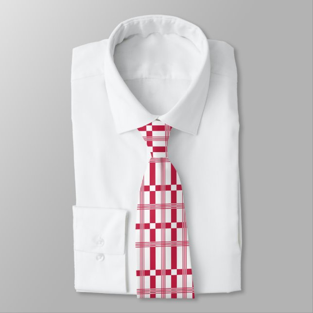 Corbata Rayas Blancas Rojas (Atado)