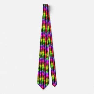 Corbata Rayas Brillantes Arcoíris de Neón