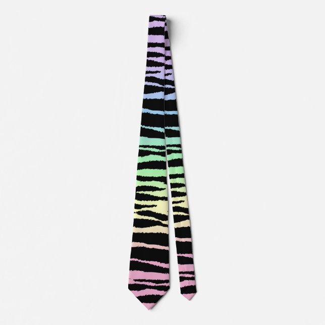 Corbata Rayas 🦓 cebra del arcoiris pastel (Anverso)