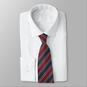 Corbata Rayas clásicas regimental azul marino y burdeos