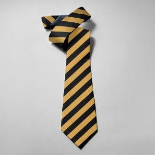 Corbata Rayas Clásicas Retro Amarillas y Negras para Padri
