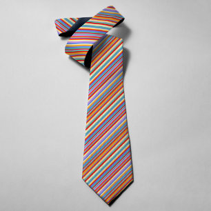 Corbata Rayas Coloridas Vibrantes Clásico Retro Antiguo