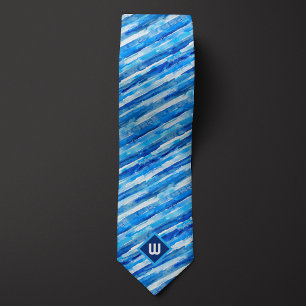 Corbata Rayas de Acuarela Azules