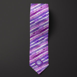 Corbata Rayas de Acuarela Moradas