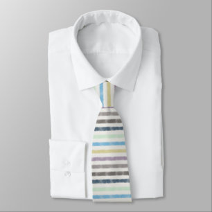 Corbata Rayas de acuarela pastel saladas sobre blanco nube