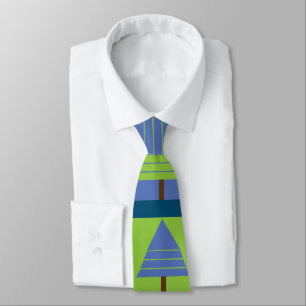 Corbata Rayas de árbol de Navidad geométrico