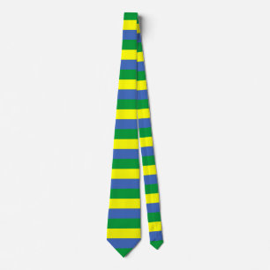 Corbata rayas de bandera gabonesa símbolo de país amarillo